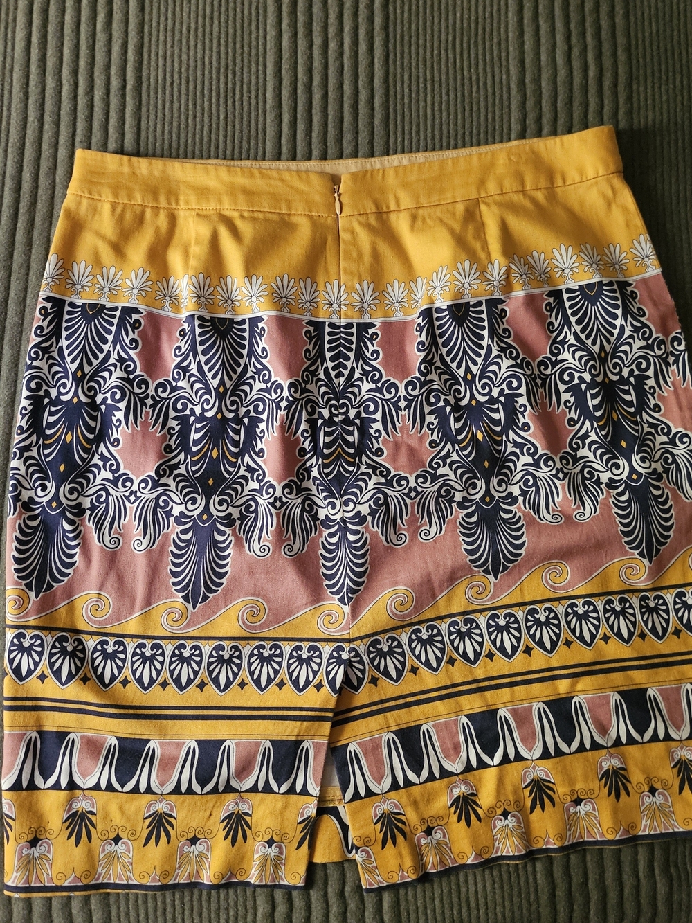 J. Crew Yellow Floral-Trim Printed Women's  Skirt